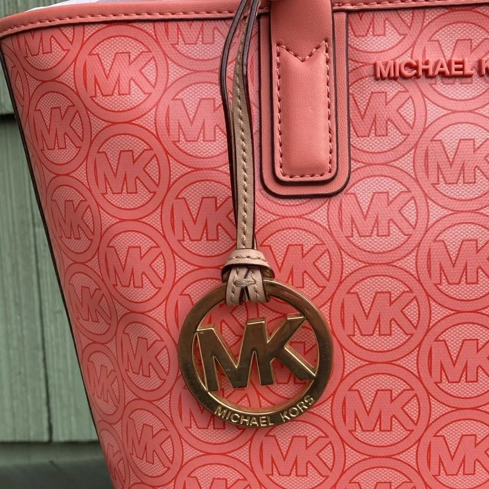 Michael Kors Jodie Small Logo Jacquard Tote Bag With Emblem Charm
